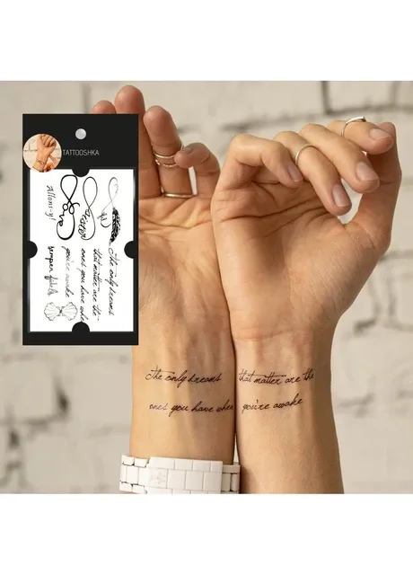Тату набір "Безкінечність зі словами сет" Tattooshka (322860295)