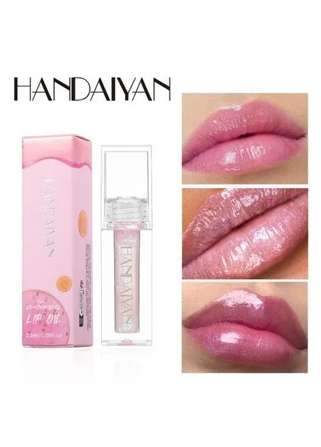 Блиск для губ із шимером зволожуючий HANDAIYAN Lip Oil, рідка помада з блискітками, 10 кольорів, 2,3 мл No Brand