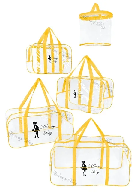 Набір із прозорих сумок у пологовий будинок (S, M, L, XL + органайзер) Mommy Bag