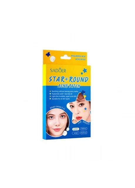 Патчі от акне у формі зірки SADOER Star+Round Acne Patch, 1х75 шт No Brand (393402480)