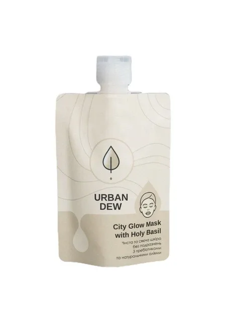 Очищувальна маска для обличчя City Glow Mask Holy Basil з каоліном, гіалуроновою кислотою, екстрактом Тулсі та пребіотиками Urban Dew (335810546)