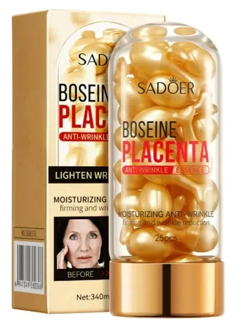 Омолоджуюча сироватка для обличчя в капсулах Boseine Placenta Moisturizing Anti Wrinkle, 25 шт SADOER (307810408)
