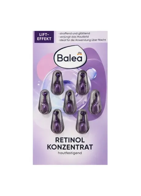 Сироватка для обличчя Retinol з ефектом розгладження зморшок, 7 капсул Balea (363052879)
