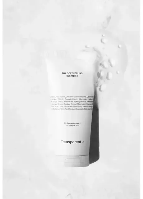 Засіб для очищення обличчя з м'яким пілінгом BHA PHA Face Cleanser With Soft Peeling Effect Transparent Lab (405966747)