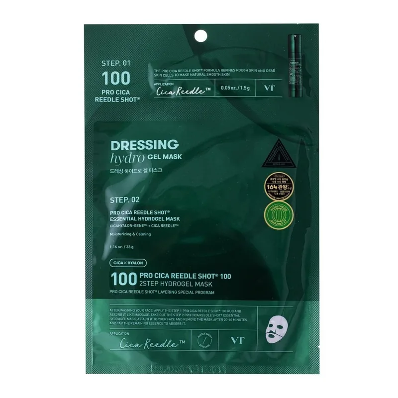 VT Cosmetics Pro Cica Reedle Shot 100 2Step Hydrogel Mask Заспокійлива гідрогелева маска для обличчя