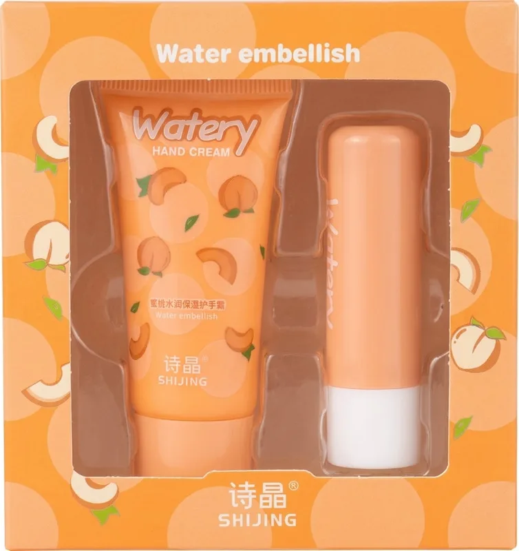 Набір для тіла Watery Персик (Бальзам для губ 3.2 г + Крем для рук 15 г) 1 шт. (колір в асортименті)