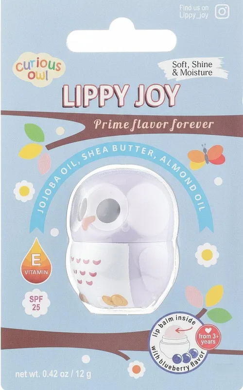 Бальзам для губ Lippy JOY Curious Owl з ароматом чорниці 12 г