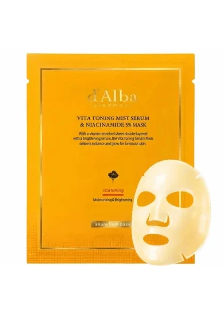 Сироватка-маска Vita Toning Mist Serum & Niacinamide 5% Mask тонізуюча з ніацинамідом 5% 28 г D'ALBA (399916785)