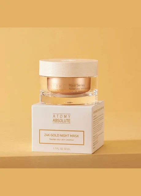 Нічна маска Абсолю із золотом 24К. 50 мл. Absolute 24k Gold . Корея. Atomy (302448856)