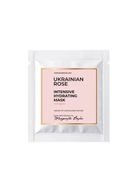 Маска з колагеном з гіалуроновою кислотою на тканинній основі 30 г Ukrainian Rose (391325766)