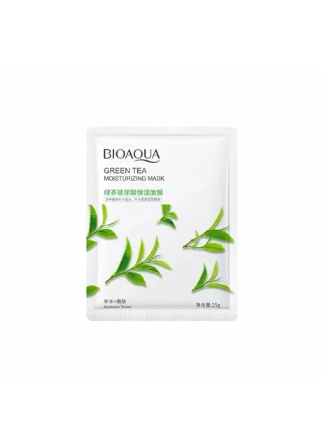 Тканинна маска для обличчя з екстрактом зеленого чаю Green Tea Moisturizing Mask, 25 мл Bioaqua (276972750)