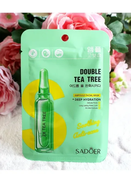 Тканинна маска з чайним деревом Double Tea Tree SADOER (391250707)