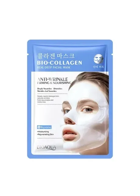 Маска для обличчя гідрогелева з колагеном BIOAQUA Bio-Collagen Real Deep Facial Mask, 26 мл, 1 шт No Brand (409554266)
