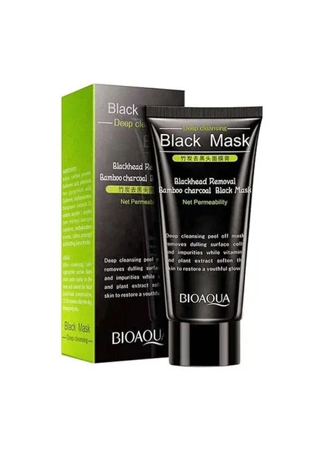 Маска-плівка очищувальна Black Mask Blackhead Removal Bamboo Charcoal 60ml Bioaqua (299337513)