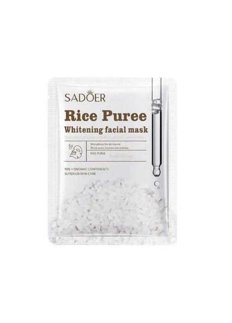 Зволожувальна та просвітлювальна тканинна маска Rice Puree Mask, 25 г. SADOER (322895719)