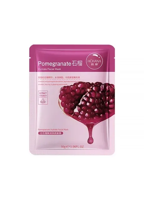 Маска для обличчя Hchana Redstone Grenade Moisturizing Mask Pomegranate тканинна 41 шт. Lesko (336199025)