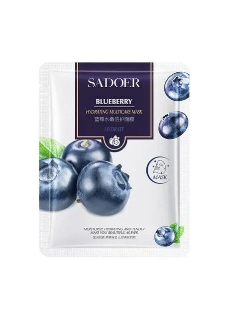 Тканинна маска для обличчя з екстрактом чорниці,25 г. SADOER (324559575)