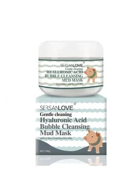 Киснева бульбашкова маска з гіалуроновою кислотою Hyaluronic Acid Bubble Cleansing Mud Mask 100гр Sersanlove (317169639)