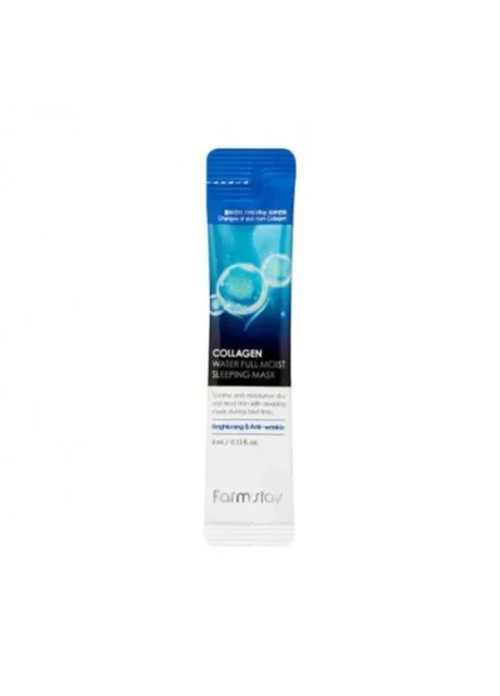 Нічна зволожуюча маска для обличчя з колагеном FarmStay Collagen Water Full Moist Sleeping Mask, 20шт по 4мл