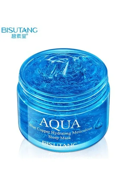 Нічна маска для лиця з пептидами міді Bisutang Aqua Blue Copper Hydrating Sleep Mask 120г No Brand (317276090)