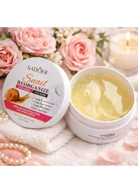 Омолоджуючі патчі для шкіри навколо очей Snail Reorganize Collagen Eye Mask з колагеном та равликом SADOER (307822297)