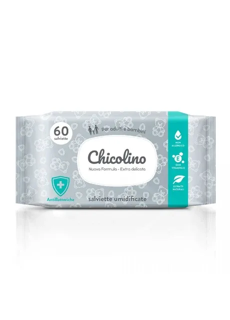 Серветки вологі для дорослих і дітей антибактеріальна Chicolino, 60 шт (Термін доставки до 10-ти днів!) MIC (385839763)