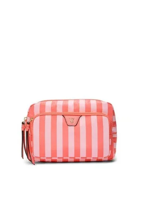 Косметичка Glam Bag Travel Makeup Pouch Glow Orange Stripe Victoria's Secret (381112789)
