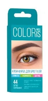 Miss Coloris крем-фарба для брів та вій світло-коричневий № 44, 10мл