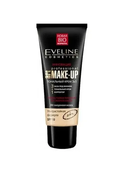 Тональний крем для обличчя Eveline Cosmetics Art Professional 3в1 Слонова кістка 30 мл