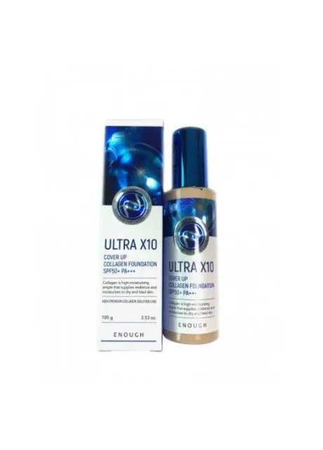 Тональна Основа Преміальна Ультразволожуюча З Колагеном Ultra X10 Cover Up Collagen 21 100ml ENOUGH (298054073)
