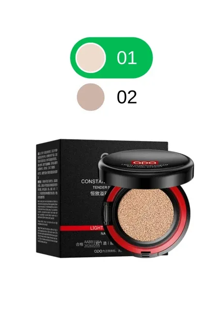 Легкий кушон та пудра 2в1 з екстрактом авокадо Light Cushion Cream (01 - Бежевий світлий), 12 мл QDQ (302240381)