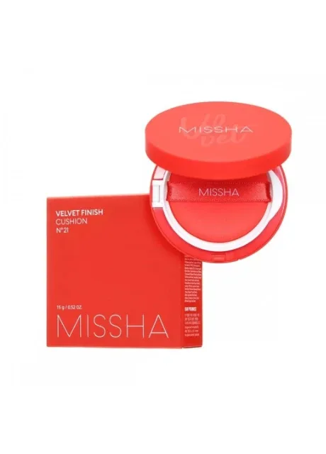 Тональний кушон для обличчя Velvet Finish Cushion SPF50PA 21 Світло-Бежевий MISSHA (292323674)