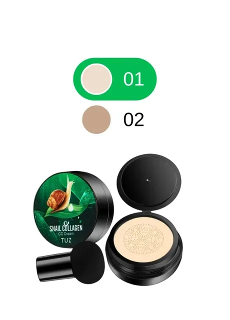 Кушон для обличчя з екстрактом равлика Snails Collagen CC Cream (01 - Бежевий світлий), 20 мл Tuz (324402545)