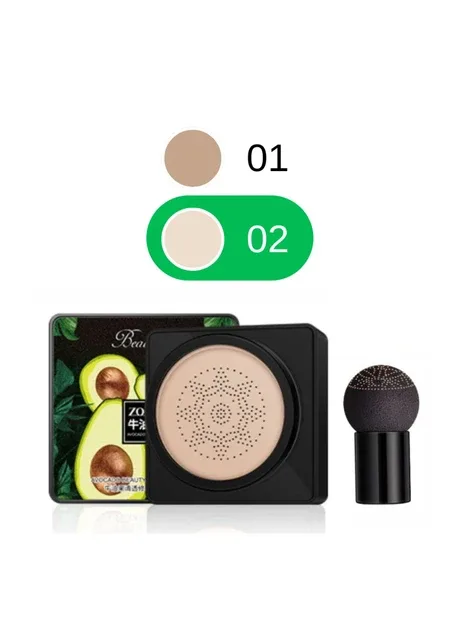 Кушон для обличчя з екстрактом авокадо Zozu Avocado Beauty Cream Cushion (02 - Бежевий світлий), 20 мл