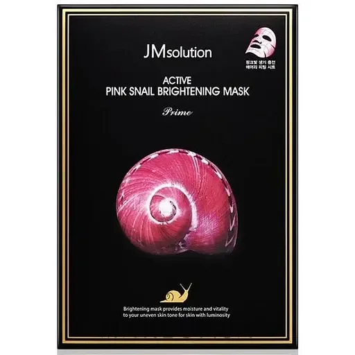 Тканинна маска з муцином равлика JMsolution Active Pink Snail Brightening Mask 30 мл