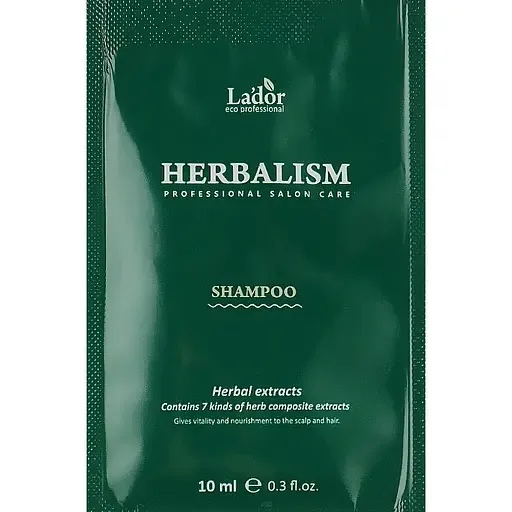 Шампунь заспокійливий із трав'яними екстрактами La'dor Herbalism Shampoo 10 мл