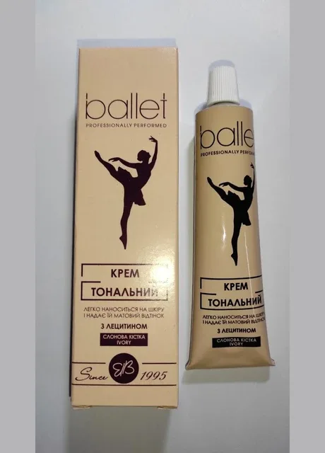 Тональний крем "Балет" з лецитином, 41 г, Слонова кістка Healer Cosmetics (333331679)