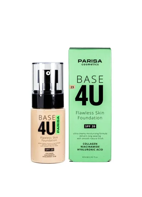 Тональний крем для обличчя Base4U № 23 deep beige Parisa Cosmetics (382733249)