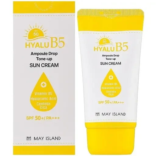Тонізуючий сонцезахисний крем May Island Hyalu B5 Ampoule Drop Tone Up Sun Cream 70 мл