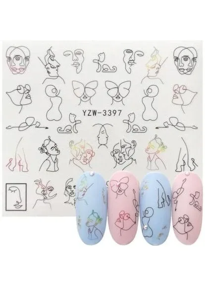 Слайдер-дизайн водні наклейки для нігтів, YZW-3397 No Brand (379332695)