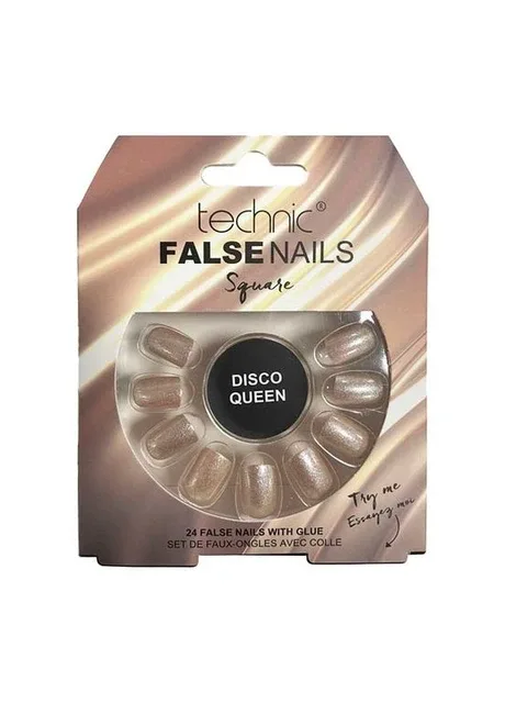 Набір накладних нігтів Cosmetics False Nails Square Disco Queen Technic (301417100)