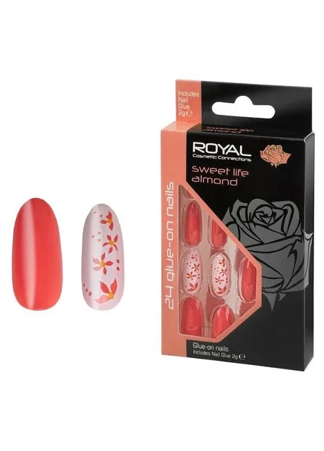 Накладні нігті в комплекті із клеєм Cosmetics 24 Glue-On Nail Tips "Sweet Life" Royal (301417117)