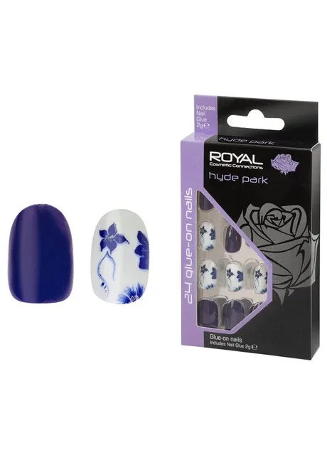 Накладні нігті з клеєм Cosmetics 24 Glue-On Nail Tips "Hyde Park" Royal (301417179)
