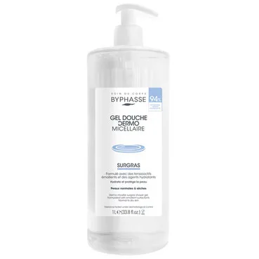 Гель для душу для нормальної та сухої шкіри Byphasse Surgras Dermo Micellar Shower Gel