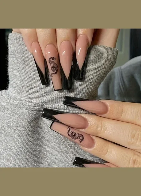Набір накладних нігтів в комплекті з двостороннім скотчем - Long Dragon Nails (316258135)