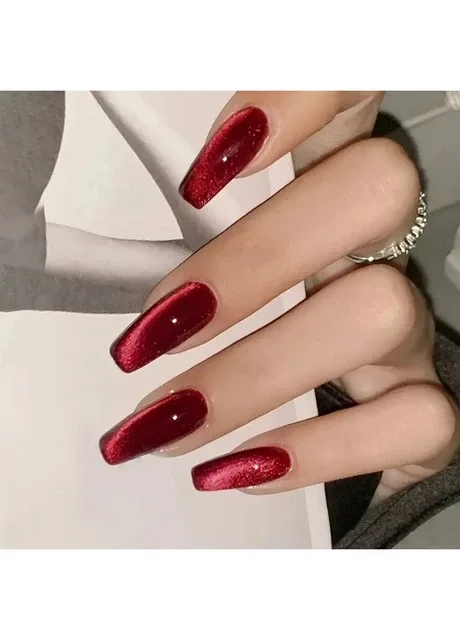 Набір накладних нігтів в комплекті з двостороннім скотчем - Deep Red Nails (308357302)