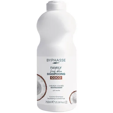 Шампунь для фарбованого волосся з кокосом Byphasse Family Fresh Delice Shampoo Coconut Coloured Hair