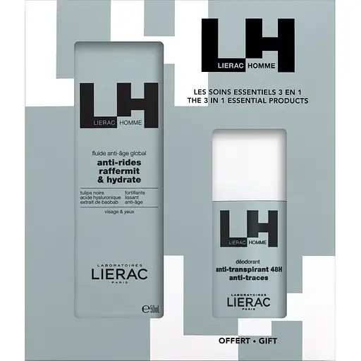 Набір Lierac Homme Глобальний антивіковий флюїд 50 мл + дезодорант 50 мл