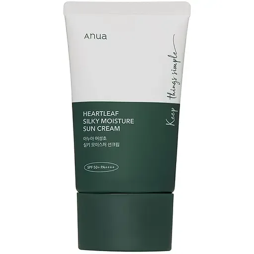 Зволожуючий сонцезахисний крем Anua Heartleaf Silky Moisture Sunscreen SPF 50+ PA++++ 50 мл (BT20450)