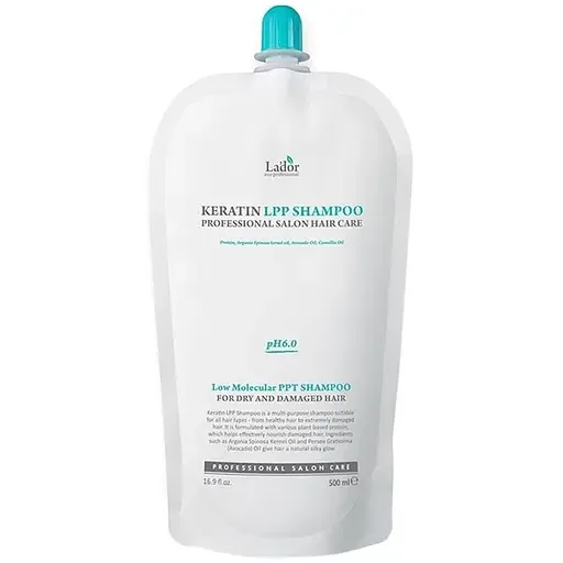 Кератиновий безсульфатний шампунь La'dor Keratin Lpp Shampoo Refill запасний блок 500 мл